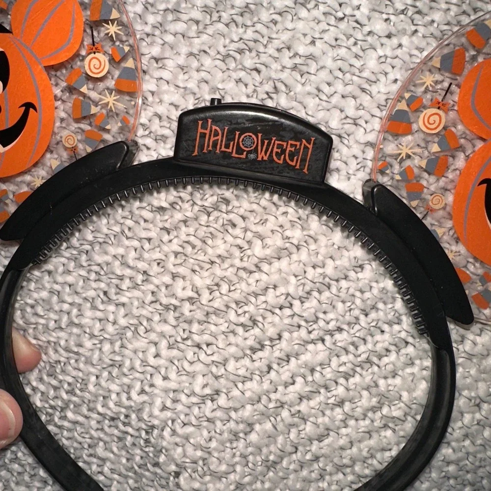 Disney Dancing Light Up PUMPKIN Mickey Ears Headband Halloween Candy RETIRED